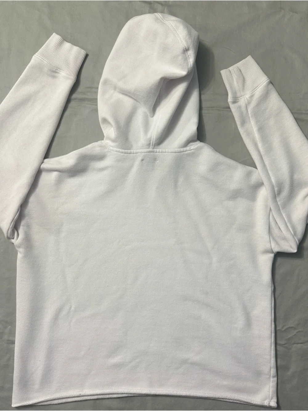 Aerie Cropped White Hoodie Ribbon Drawstrings M - Picture 2 of 9